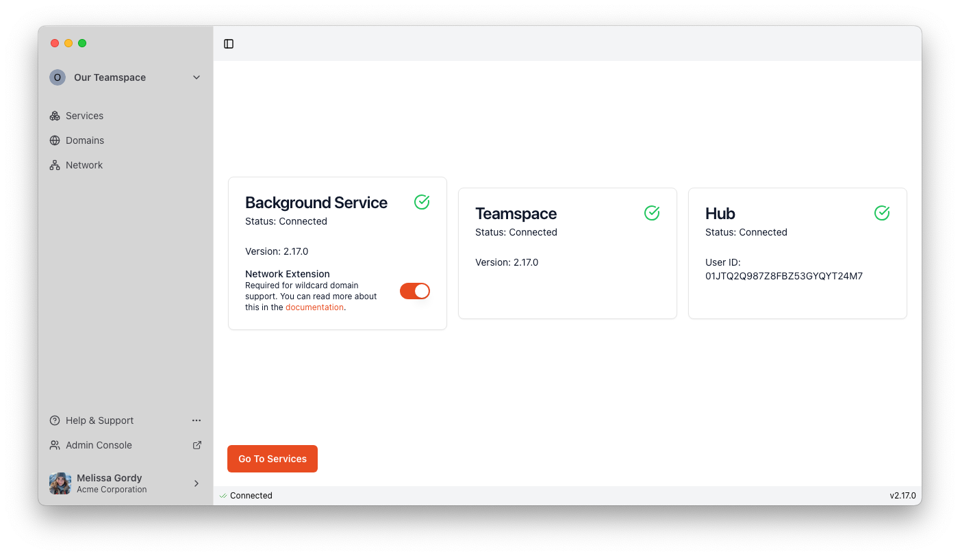 Desktop App Status